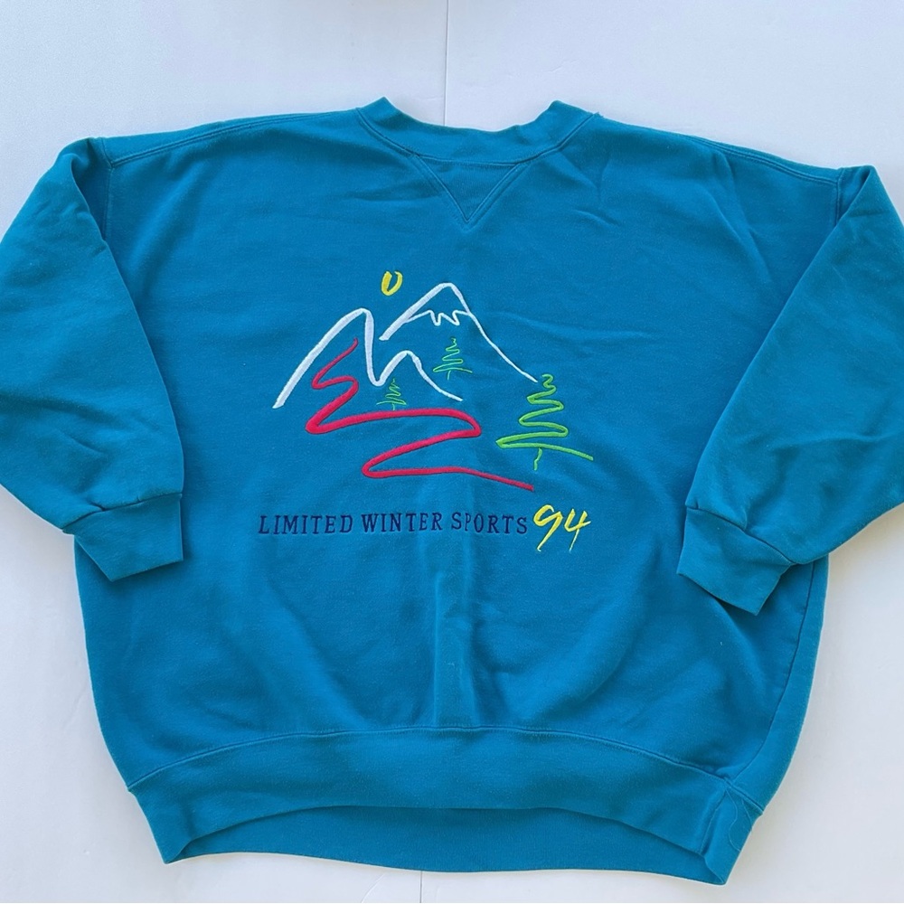 Vintage Limited Too Kids Ski Sweatshirt 1994 Size 12 in a Blue Color